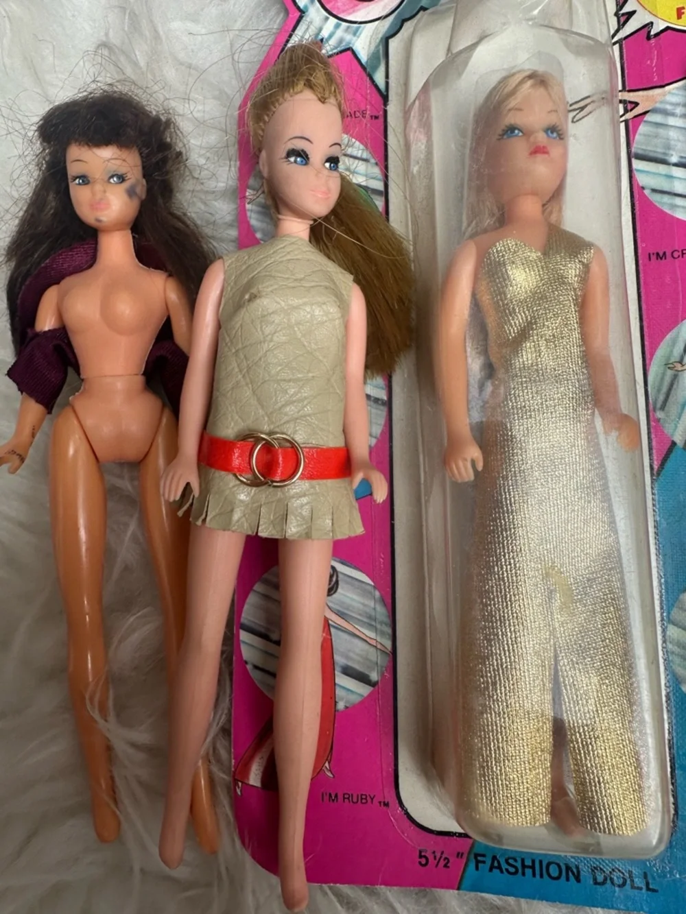 Vintage 1970 Dawn Doll  & vogue glitter girls